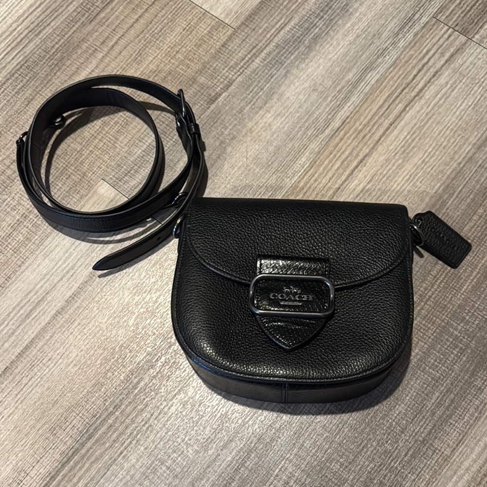 Coach Morgan Black Leather Crossbody Bag